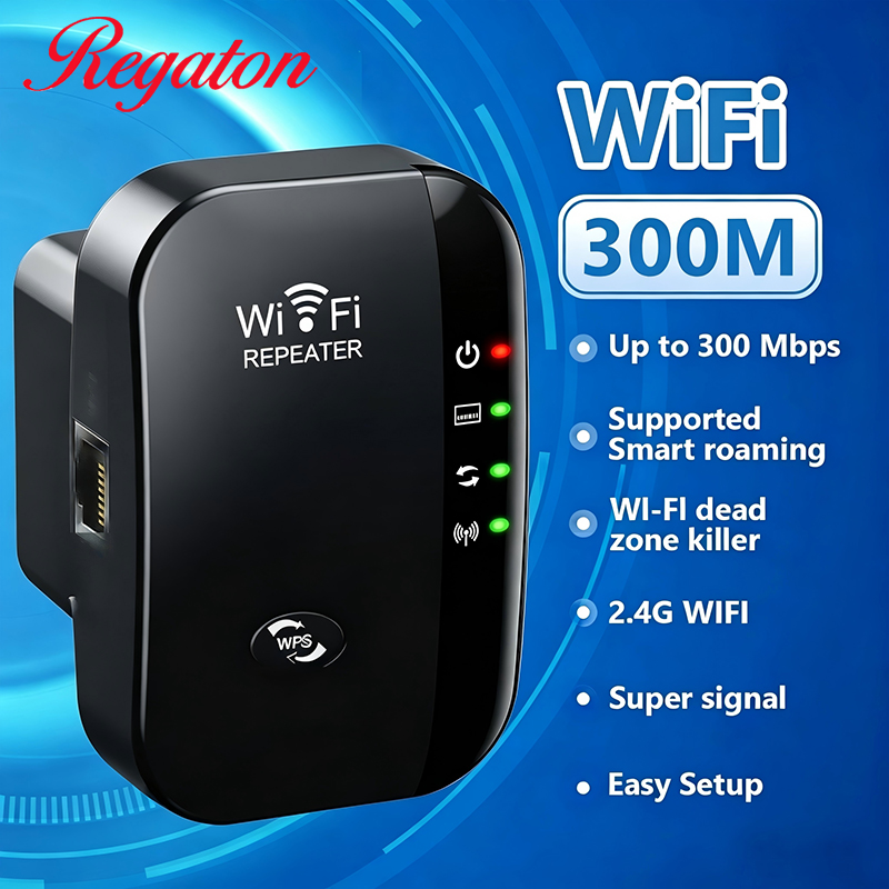 Tech For Office - Wireless 300M 2.4GHz WiFi Range Extender,