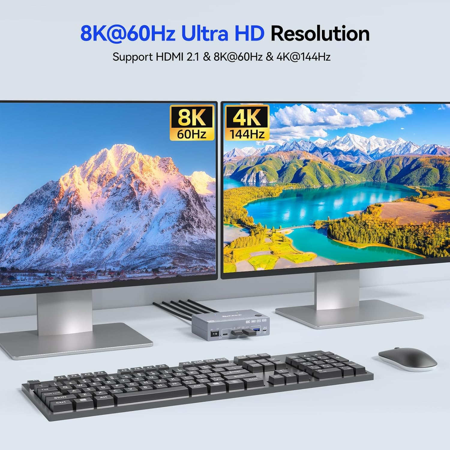 8K KVM Switch 2 Monitors 2 com - đánh giá và giá Kvm Switch Dual Monitor