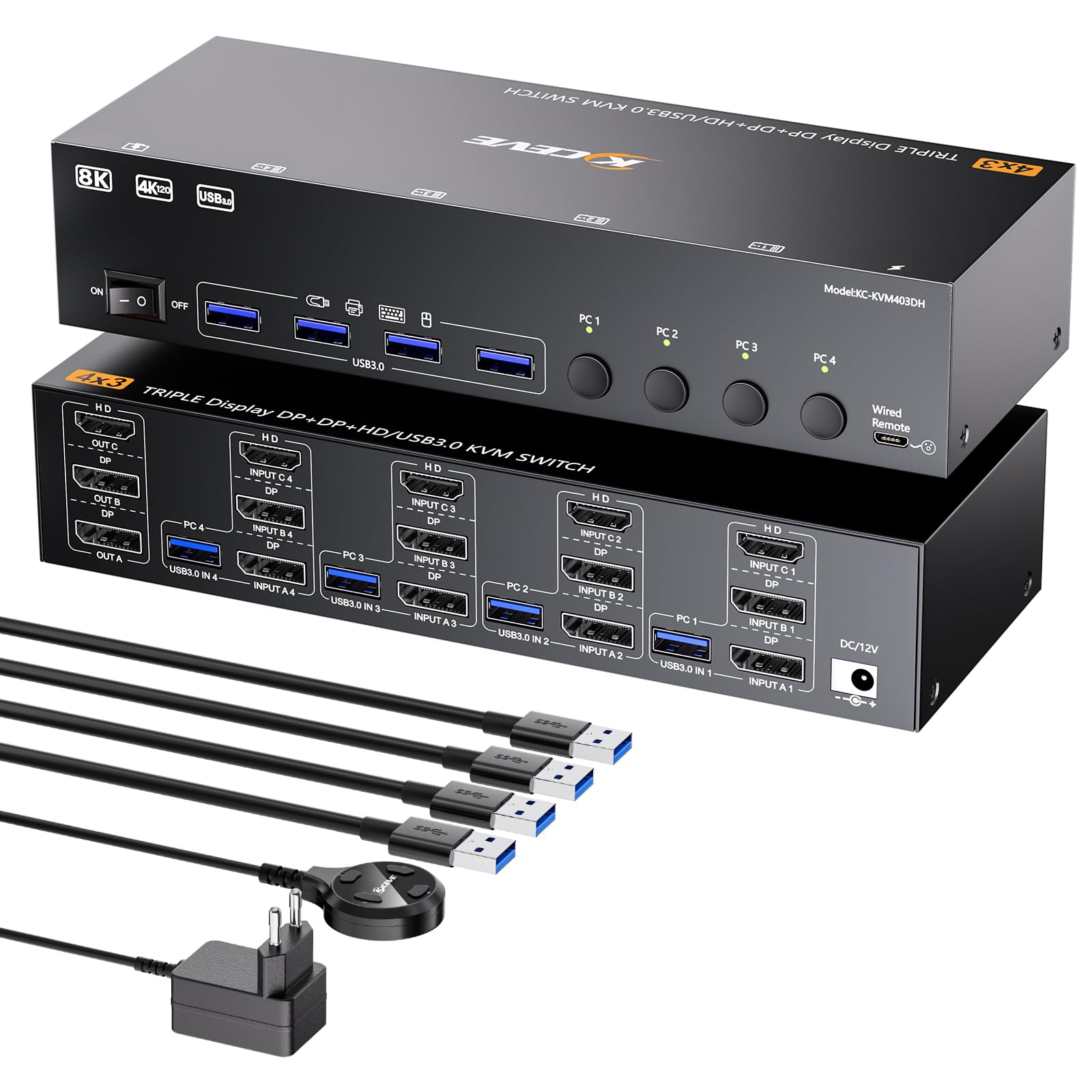 8K@60Hz KVM Switch 4/3/2 Compu - đánh giá và giá Kvm Switch Dual Monitor