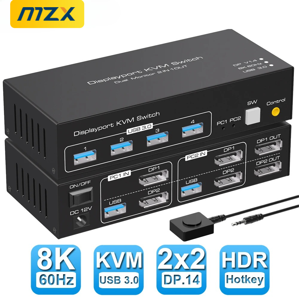 MZX KVM Switch 2 Dual Monitors - đánh giá và giá Kvm Switch Dual Monitor
