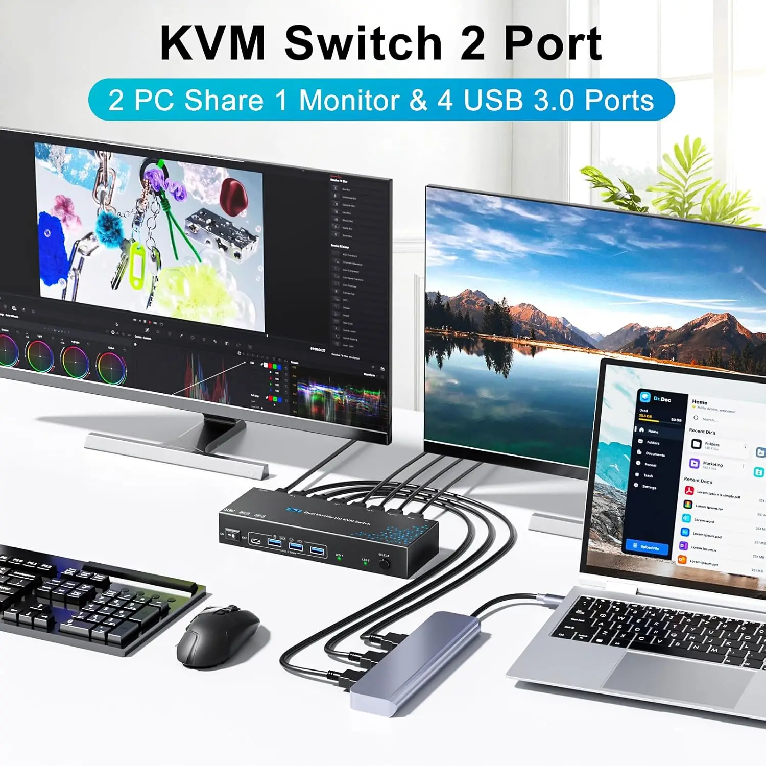 KVM Switch 2 Computers 2 Monit - đánh giá và giá Kvm Switch Dual Monitor