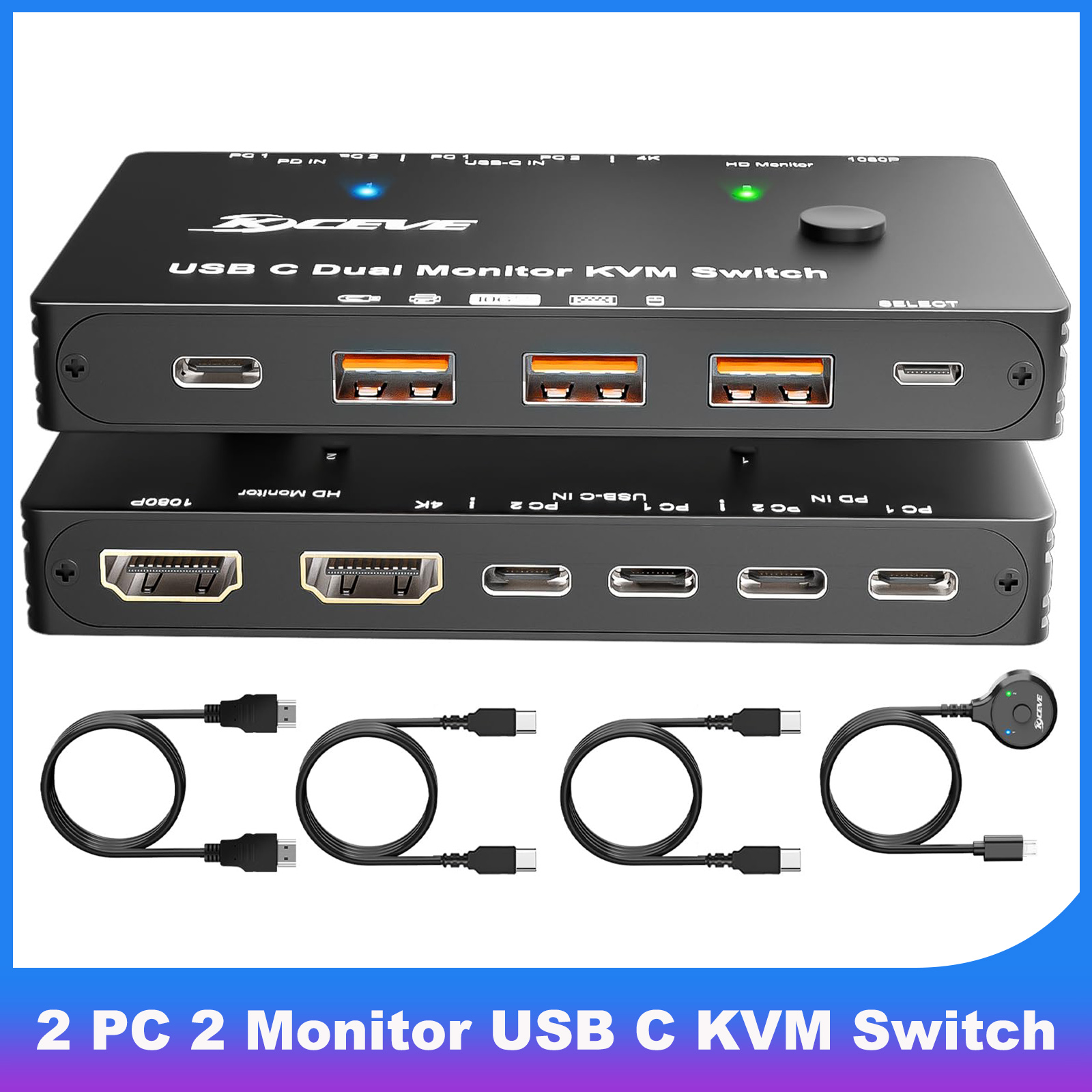 4K/1080P@60Hz USB C Dual Monit - đánh giá và giá Kvm Switch Dual Monitor