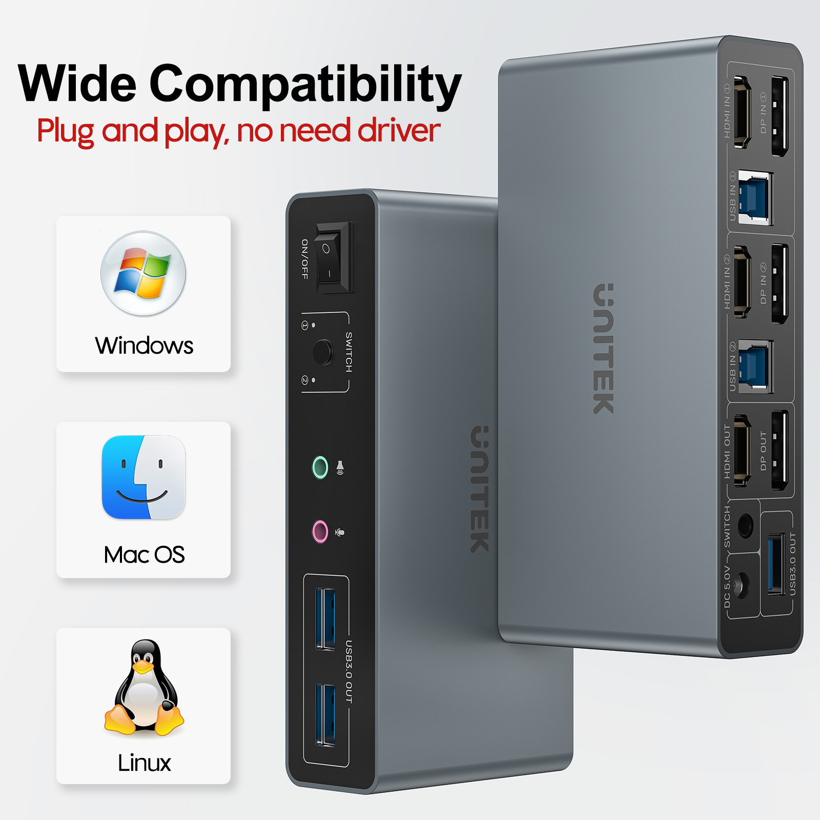 UNITEK 2×2 HDMI DP KVM Switch  - đánh giá và giá Kvm Switch Dual Monitor