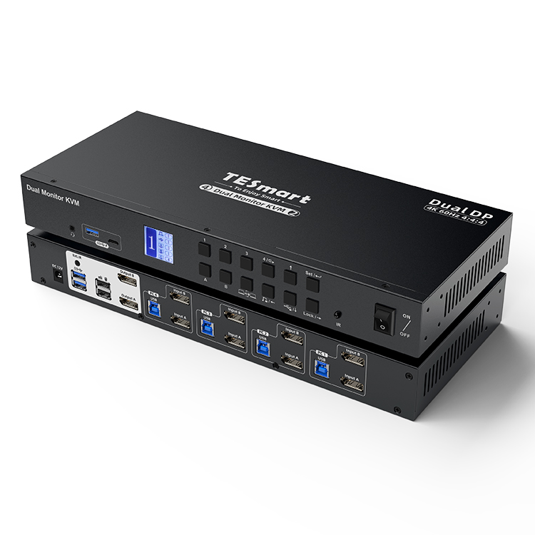 4 Port Dual Monitor KVM Switch - đánh giá và giá Kvm Switch Dual Monitor