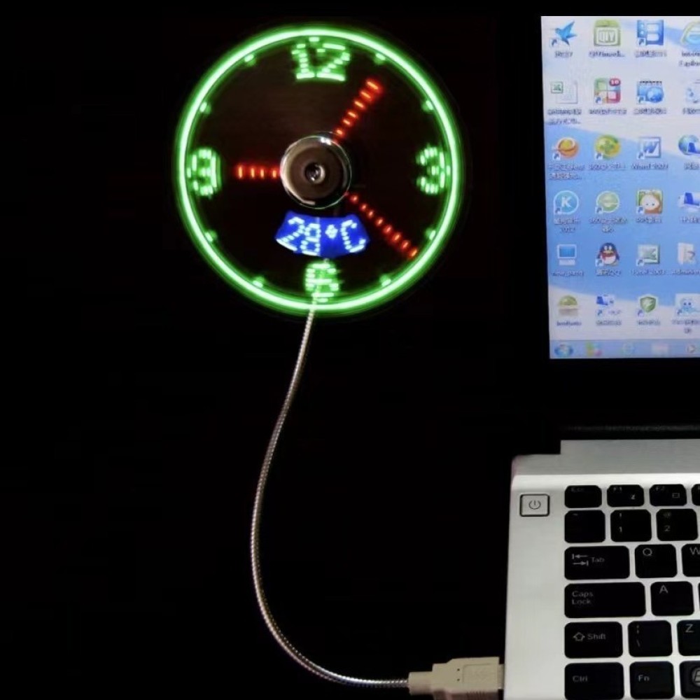 Personalized USB LED Clock Fan - đánh giá và giá Office Tech Gifts