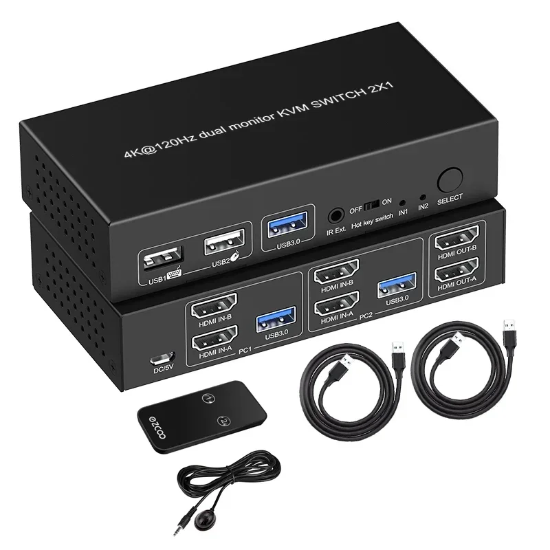 In stock 8K@60Hz 4K@120Hz HDMI - đánh giá và giá Kvm Switch Dual Monitor